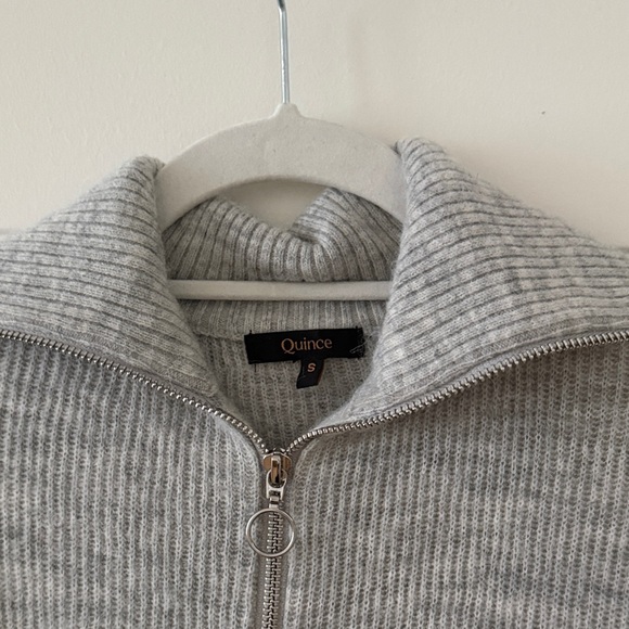 Quince Gray Half-Zip Sweater - Picture 4 of 6